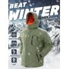 imageTACVASEN Mens Winter Skiing Jackets Water Resistant Fleece Coats Insulated Thermal Snowboard Jacket Parka Raincoat with Hood215 Gray Green