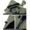 imageTACVASEN Mens Winter Skiing Jackets Water Resistant Fleece Coats Insulated Thermal Snowboard Jacket Parka Raincoat with Hood215 Gray Green