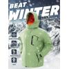 imageTACVASEN Mens Winter Skiing Jackets Water Resistant Fleece Coats Insulated Thermal Snowboard Jacket Parka Raincoat with Hood215 Light Green