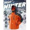 imageTACVASEN Mens Winter Skiing Jackets Water Resistant Fleece Coats Insulated Thermal Snowboard Jacket Parka Raincoat with Hood215 Orange Gray