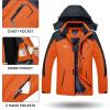 imageTACVASEN Mens Winter Skiing Jackets Water Resistant Fleece Coats Insulated Thermal Snowboard Jacket Parka Raincoat with Hood215 Orange Gray