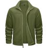 imageTACVASEN Mens Polar Fleece Jackets Lightweight Soft Winter Thermal Coats Outdoor Windproof Zip Up Jacket with PocketsA Green