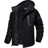 imageTACVASEN Mens Winter Skiing Jackets Water Resistant Fleece Coats Insulated Thermal Snowboard Jacket Parka Raincoat with Hood215 Black