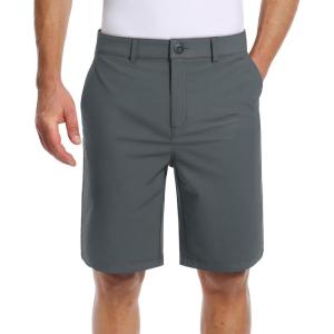 imageTACVASEN Mens Golf Shorts 9quot Stretch Dress Work Shorts Quick Dry Lightweight Casual Flat Front Shorts with 4 PocketsDark Grey