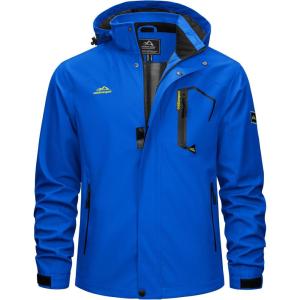 imageTACVASEN Mens Lightweight Windbreaker Rain Jacket with Hooded Water Resistant Outdoor Raincoat for Men Hiking TravelBlue