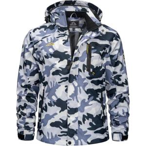 imageTACVASEN Mens Lightweight Windbreaker Rain Jacket with Hooded Water Resistant Outdoor Raincoat for Men Hiking TravelColor Grey