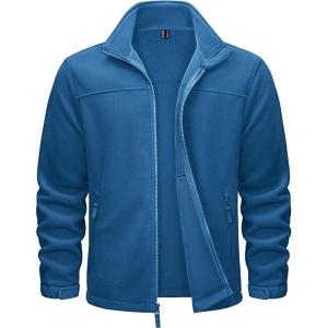 imageTACVASEN Mens Polar Fleece Jackets Lightweight Soft Winter Thermal Coats Outdoor Windproof Zip Up Jacket with PocketsGreen Blue