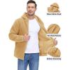 imageTACVASEN Mens Fuzzy Sherpa Jacket Fleece Lined Zip Up Hoodies Winter Thermal Work Casual Warm Jackets Plain CoatsApricot Yellow