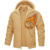 imageTACVASEN Mens Fuzzy Sherpa Jacket Fleece Lined Zip Up Hoodies Winter Thermal Work Casual Warm Jackets Plain CoatsApricot Yellow