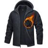 imageTACVASEN Mens Fuzzy Sherpa Jacket Fleece Lined Zip Up Hoodies Winter Thermal Work Casual Warm Jackets Plain CoatsBlack