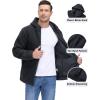 imageTACVASEN Mens Fuzzy Sherpa Jacket Fleece Lined Zip Up Hoodies Winter Thermal Work Casual Warm Jackets Plain CoatsBlack
