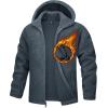 imageTACVASEN Mens Fuzzy Sherpa Jacket Fleece Lined Zip Up Hoodies Winter Thermal Work Casual Warm Jackets Plain CoatsDark Gray