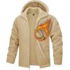 imageTACVASEN Mens Fuzzy Sherpa Jacket Fleece Lined Zip Up Hoodies Winter Thermal Work Casual Warm Jackets Plain CoatsKhaki