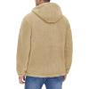 imageTACVASEN Mens Fuzzy Sherpa Jacket Fleece Lined Zip Up Hoodies Winter Thermal Work Casual Warm Jackets Plain CoatsKhaki