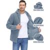 imageTACVASEN Mens Fuzzy Sherpa Jacket Fleece Lined Zip Up Hoodies Winter Thermal Work Casual Warm Jackets Plain CoatsLight Gray
