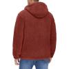 imageTACVASEN Mens Fuzzy Sherpa Jacket Fleece Lined Zip Up Hoodies Winter Thermal Work Casual Warm Jackets Plain CoatsOrange Red