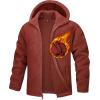 imageTACVASEN Mens Fuzzy Sherpa Jacket Fleece Lined Zip Up Hoodies Winter Thermal Work Casual Warm Jackets Plain CoatsOrange Red