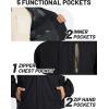 imageTACVASEN Mens Rain Jackets Water Resistant With Hood Windbreaker Lightweight Zip Jacket Climbing Fishing with PocketsBlack