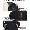 imageTACVASEN Mens Rain Jackets Water Resistant With Hood Windbreaker Lightweight Zip Jacket Climbing Fishing with PocketsBlack Grey