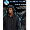 imageTACVASEN Mens Rain Jackets Water Resistant With Hood Windbreaker Lightweight Zip Jacket Climbing Fishing with PocketsBlack Grey