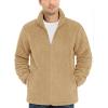 imageTACVASEN Mens Winter Jacket Soft Polar Fuzzy Sherpa Coat Casual Thermal Sweatshirts Full Zip Fleece Jacket With PocketApricot Yellow
