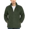 imageTACVASEN Mens Winter Jacket Soft Polar Fuzzy Sherpa Coat Casual Thermal Sweatshirts Full Zip Fleece Jacket With PocketArmy Green