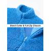 imageTACVASEN Mens Winter Jacket Soft Polar Fuzzy Sherpa Coat Casual Thermal Sweatshirts Full Zip Fleece Jacket With PocketAzure