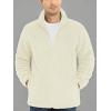 imageTACVASEN Mens Winter Jacket Soft Polar Fuzzy Sherpa Coat Casual Thermal Sweatshirts Full Zip Fleece Jacket With PocketBeige
