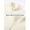 imageTACVASEN Mens Winter Jacket Soft Polar Fuzzy Sherpa Coat Casual Thermal Sweatshirts Full Zip Fleece Jacket With PocketBeige