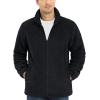 imageTACVASEN Mens Winter Jacket Soft Polar Fuzzy Sherpa Coat Casual Thermal Sweatshirts Full Zip Fleece Jacket With PocketBlack