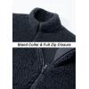 imageTACVASEN Mens Winter Jacket Soft Polar Fuzzy Sherpa Coat Casual Thermal Sweatshirts Full Zip Fleece Jacket With PocketBlack