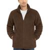 imageTACVASEN Mens Winter Jacket Soft Polar Fuzzy Sherpa Coat Casual Thermal Sweatshirts Full Zip Fleece Jacket With PocketBrown