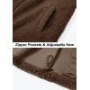 imageTACVASEN Mens Winter Jacket Soft Polar Fuzzy Sherpa Coat Casual Thermal Sweatshirts Full Zip Fleece Jacket With PocketBrown
