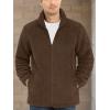 imageTACVASEN Mens Winter Jacket Soft Polar Fuzzy Sherpa Coat Casual Thermal Sweatshirts Full Zip Fleece Jacket With PocketBrown