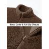 imageTACVASEN Mens Winter Jacket Soft Polar Fuzzy Sherpa Coat Casual Thermal Sweatshirts Full Zip Fleece Jacket With PocketBrown
