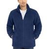 imageTACVASEN Mens Winter Jacket Soft Polar Fuzzy Sherpa Coat Casual Thermal Sweatshirts Full Zip Fleece Jacket With PocketDark Blue