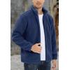imageTACVASEN Mens Winter Jacket Soft Polar Fuzzy Sherpa Coat Casual Thermal Sweatshirts Full Zip Fleece Jacket With PocketDark Blue