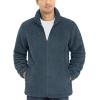 imageTACVASEN Mens Winter Jacket Soft Polar Fuzzy Sherpa Coat Casual Thermal Sweatshirts Full Zip Fleece Jacket With PocketDark Gray