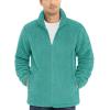 imageTACVASEN Mens Winter Jacket Soft Polar Fuzzy Sherpa Coat Casual Thermal Sweatshirts Full Zip Fleece Jacket With PocketGray Green