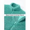 imageTACVASEN Mens Winter Jacket Soft Polar Fuzzy Sherpa Coat Casual Thermal Sweatshirts Full Zip Fleece Jacket With PocketGray Green