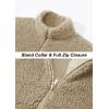 imageTACVASEN Mens Winter Jacket Soft Polar Fuzzy Sherpa Coat Casual Thermal Sweatshirts Full Zip Fleece Jacket With PocketKhaki