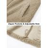 imageTACVASEN Mens Winter Jacket Soft Polar Fuzzy Sherpa Coat Casual Thermal Sweatshirts Full Zip Fleece Jacket With PocketKhaki