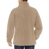 imageTACVASEN Mens Winter Jacket Soft Polar Fuzzy Sherpa Coat Casual Thermal Sweatshirts Full Zip Fleece Jacket With PocketKhaki