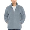 imageTACVASEN Mens Winter Jacket Soft Polar Fuzzy Sherpa Coat Casual Thermal Sweatshirts Full Zip Fleece Jacket With PocketLight Gray