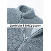 imageTACVASEN Mens Winter Jacket Soft Polar Fuzzy Sherpa Coat Casual Thermal Sweatshirts Full Zip Fleece Jacket With PocketLight Gray