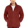 imageTACVASEN Mens Winter Jacket Soft Polar Fuzzy Sherpa Coat Casual Thermal Sweatshirts Full Zip Fleece Jacket With PocketOrange Red
