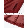 imageTACVASEN Mens Winter Jacket Soft Polar Fuzzy Sherpa Coat Casual Thermal Sweatshirts Full Zip Fleece Jacket With PocketOrange Red