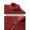 imageTACVASEN Mens Winter Jacket Soft Polar Fuzzy Sherpa Coat Casual Thermal Sweatshirts Full Zip Fleece Jacket With PocketOrange Red