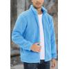 imageTACVASEN Mens Winter Jacket Soft Polar Fuzzy Sherpa Coat Casual Thermal Sweatshirts Full Zip Fleece Jacket With PocketSky Blue