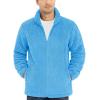 imageTACVASEN Mens Winter Jacket Soft Polar Fuzzy Sherpa Coat Casual Thermal Sweatshirts Full Zip Fleece Jacket With PocketSky Blue